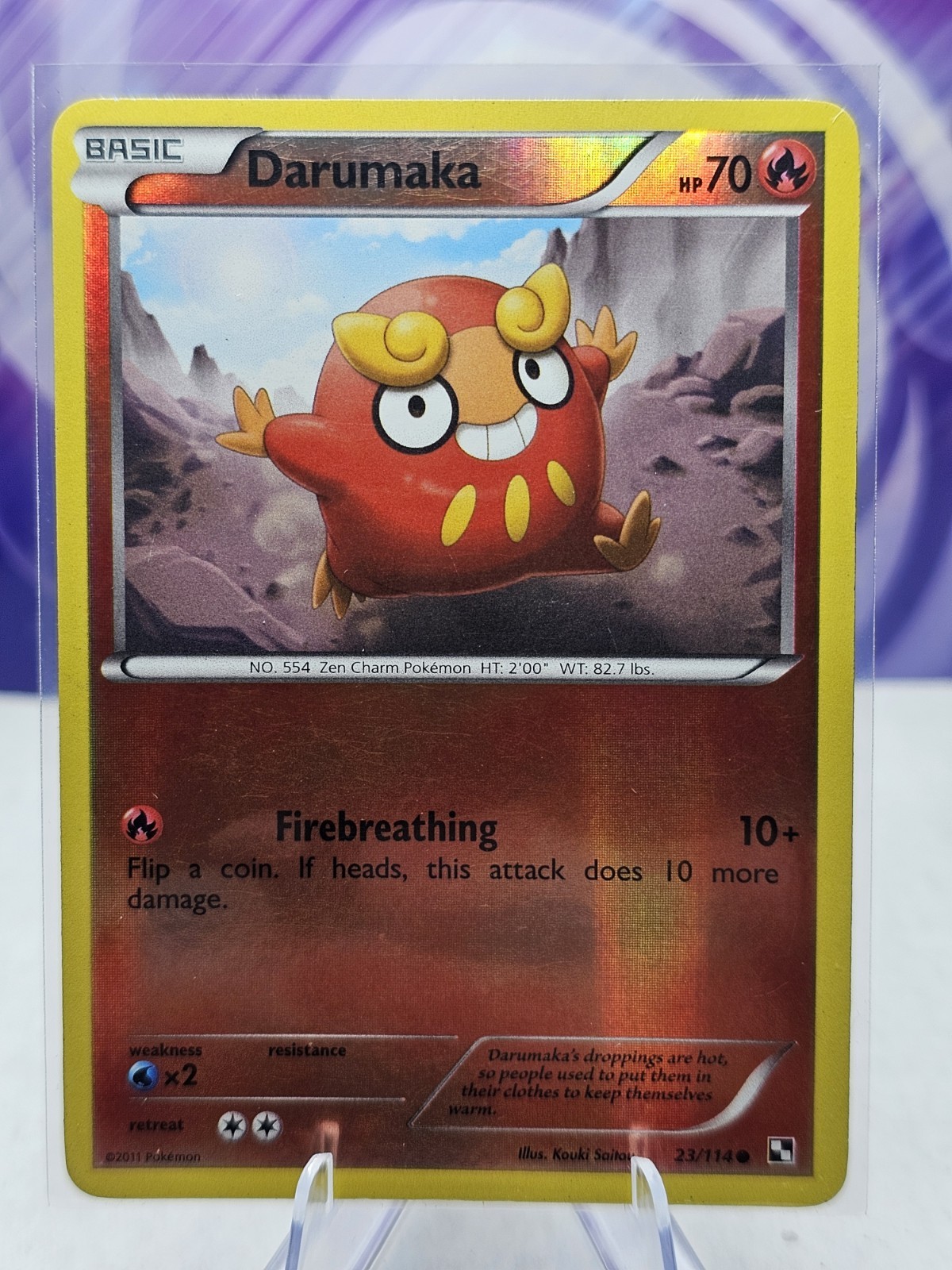 Darumaka 23/114 Black & White Reverse Holo Pokemon Card MP