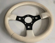 Grant Gt White Leather 3 Spoke Steering Wheel Vintage 13 Grant Gt White Leather 3 Spoke Steering Wheel Vintage 13