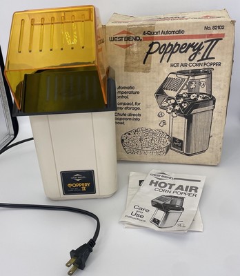 Vtg West Bend Poppery II Hot Air Popcorn Maker Corn Popper Tested Works With Box
