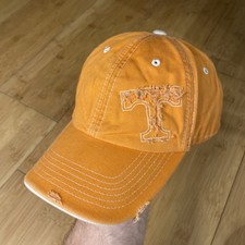 VTG TOTW Tennessee Volunteers Distressed Retro Orange Vols Strapback Dad Hat VG