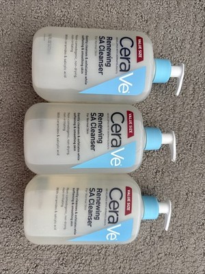 3 Pack New Cerave Renewing SA Cleanser for Normal  Skin 16 Oz Each
