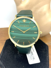 Olivia Burton Women's Watch 24000067 Quartz Gold Green Dial Leather Strap 40mm
