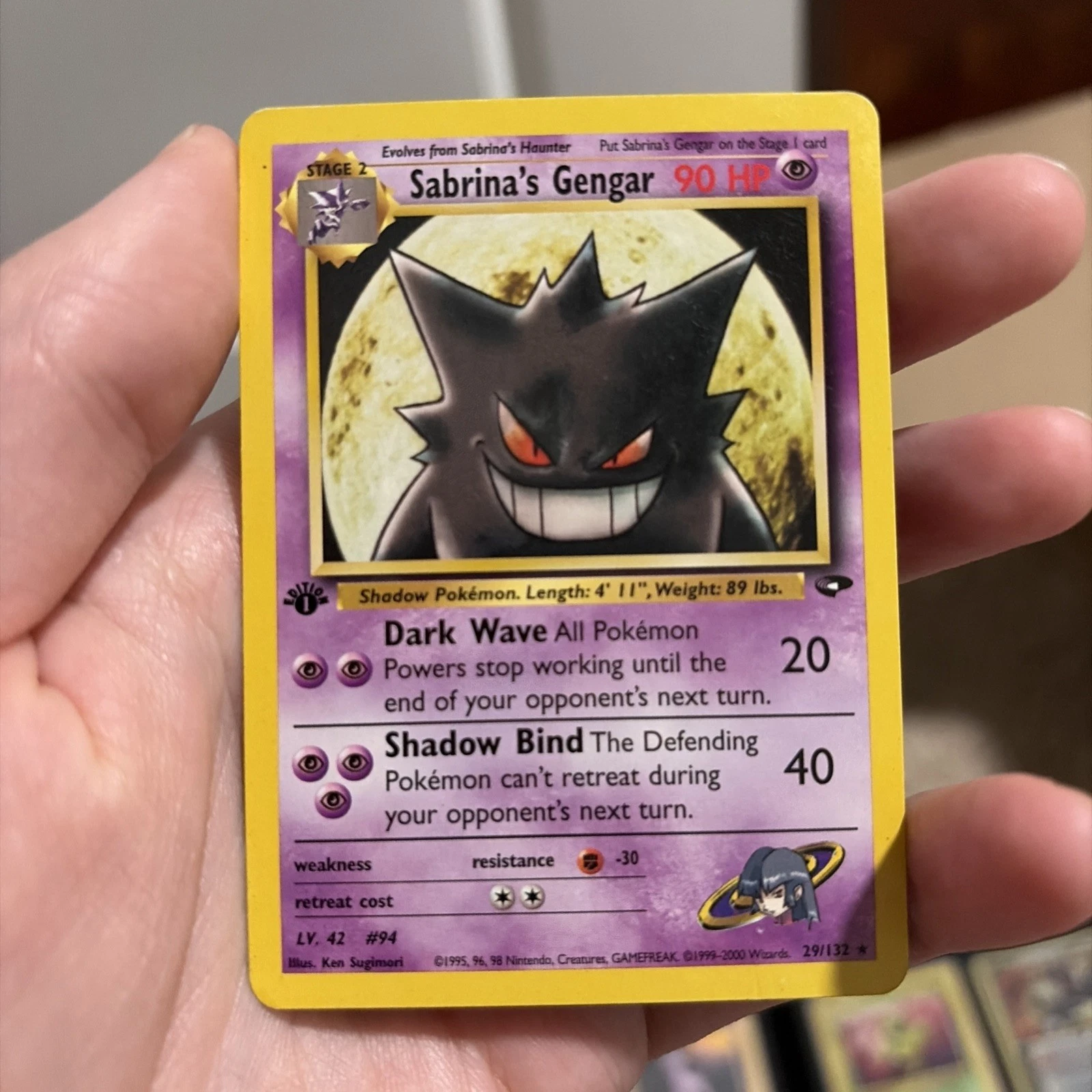 Pokemon Sabrina's Gengar 1st Edition 29/132 Gym Challenge Vintage Rare