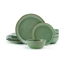 Carrie 12 Piece Dinnerware Set, for 4, Green