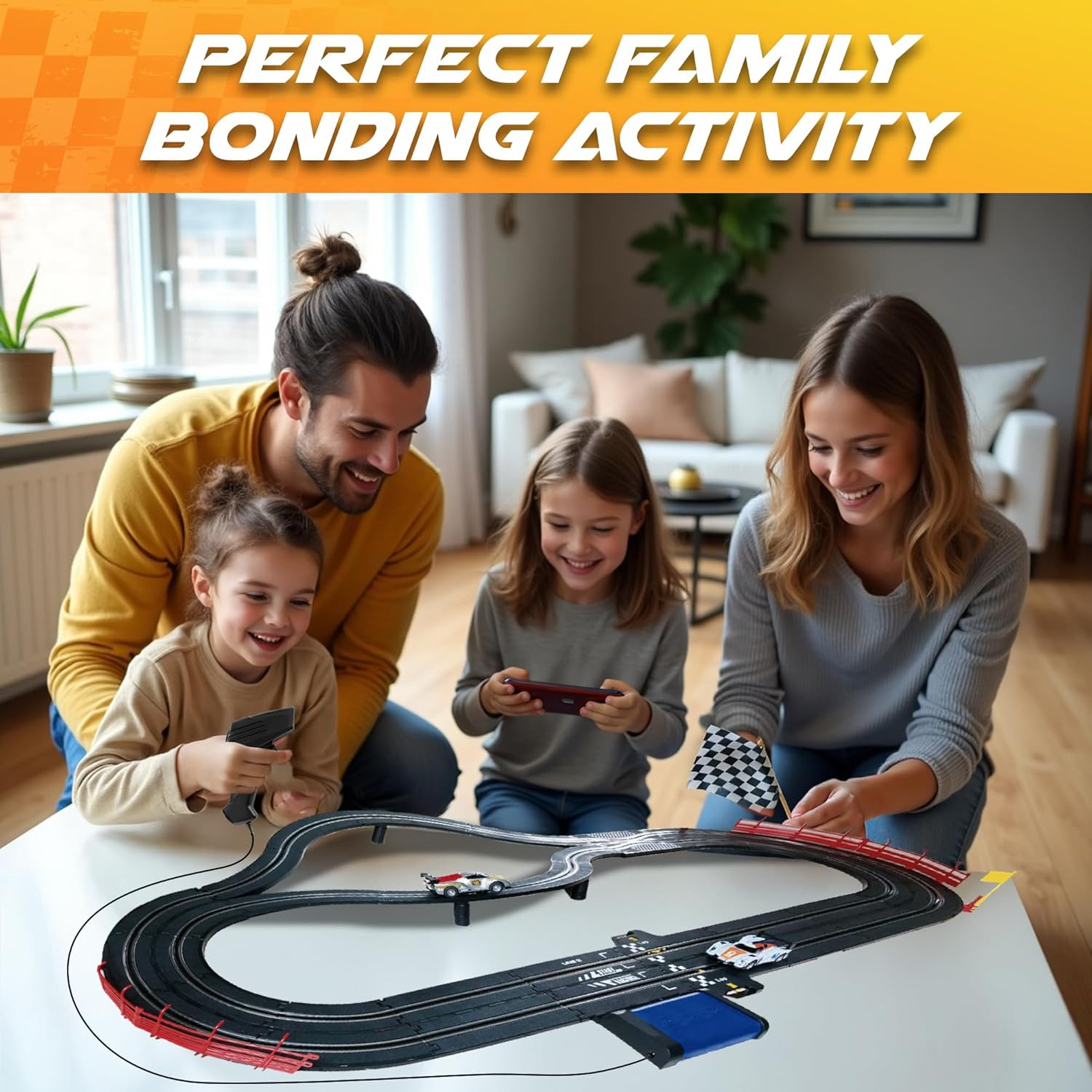 Slot Car Race Track Set Electric Powered Race Track Dual Racing Car Track Set