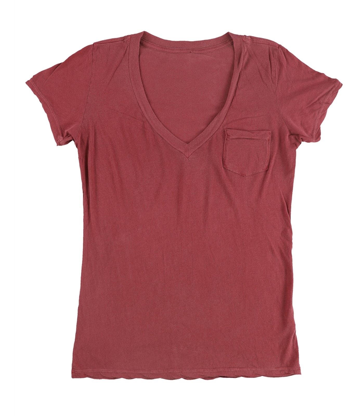 Tags Weekly Womens Solid Pocket Basic T-Shirt, Re… - image 1