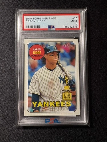 2018 TOPPS HERITAGE #25 AARON JUDGE PSA 9 NEW YORK YANKEES