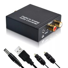 NEW Optical Coaxial Toslink Digital to Analog Audio Converter Adapter RCA L/R