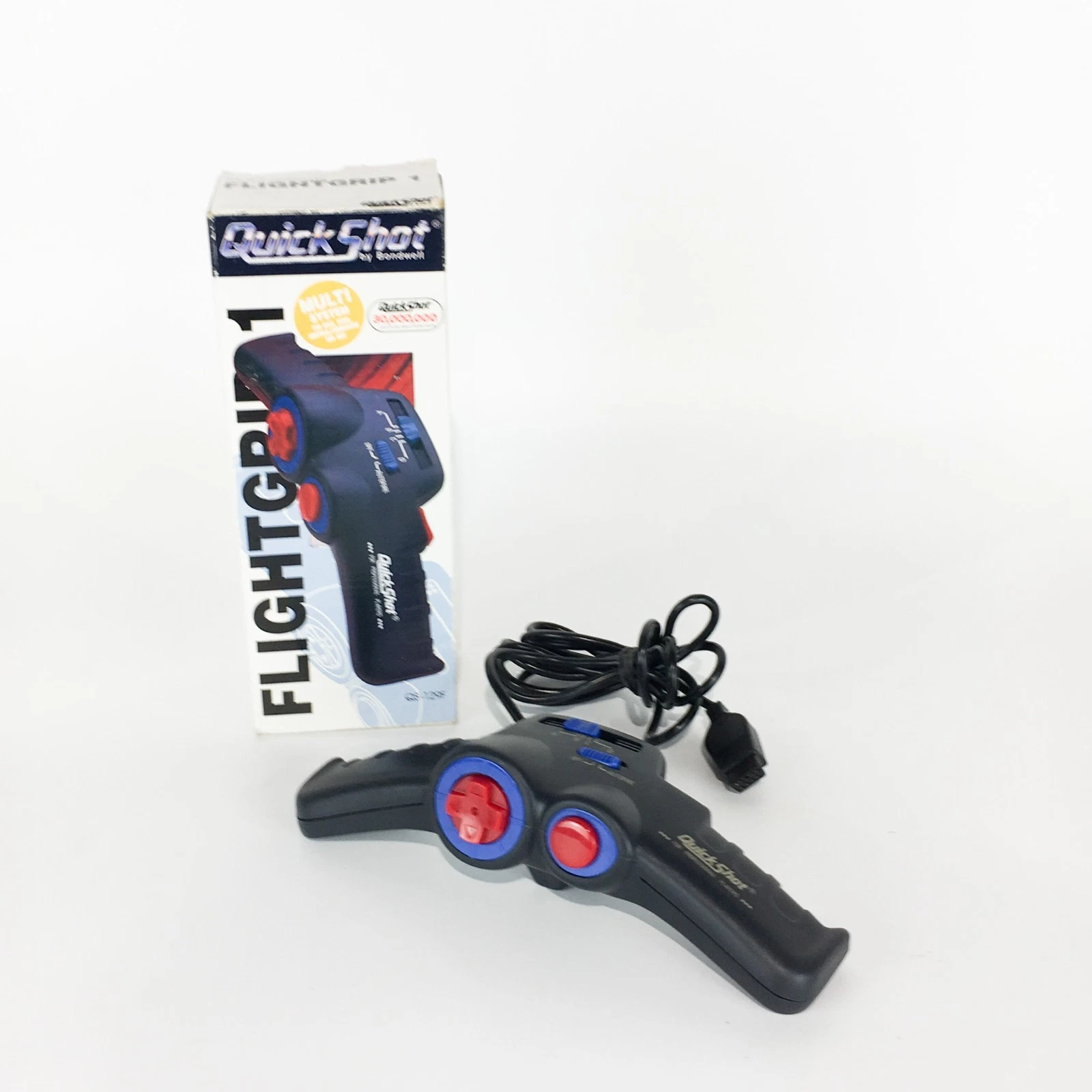 QUICK SHOT QS-129 FLIGHT GRIP Controller For Atari Commodore Sega Boxed VGC - Picture 1 of 8