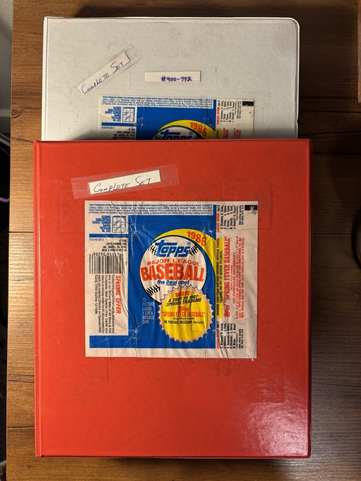 1986 Topps Baseball Complete Set #1-792 Hand Collated in Binders NRMT