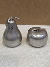 Vintage Web Pewter Pear & Apple 2.5" Salt & Pepper Shaker