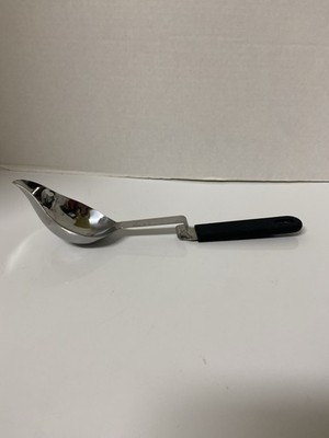 Unique Serving Spoon Ladle Pouring Spout Angled Bent Shape Handle Hooks To Pot