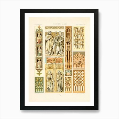 Mittelalter Muster, Albert Racine gerahmtes Wandbild Poster Leinwanddruck Bild