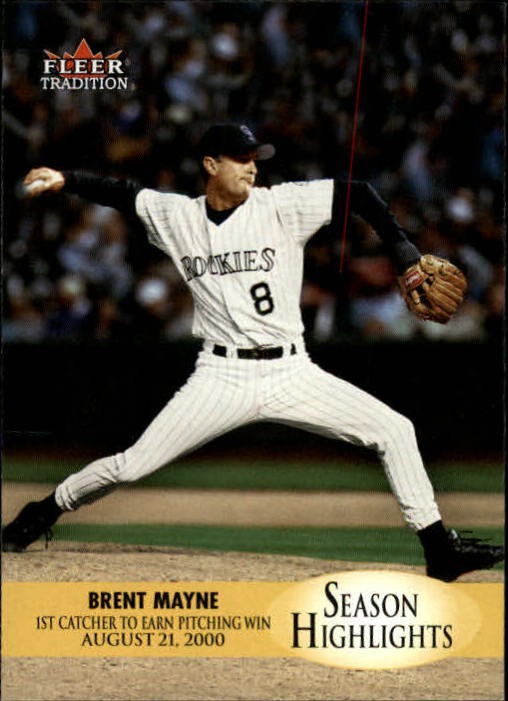 2000 Fleer Tradition Update Baseball Card #7 Brent Mayne SH