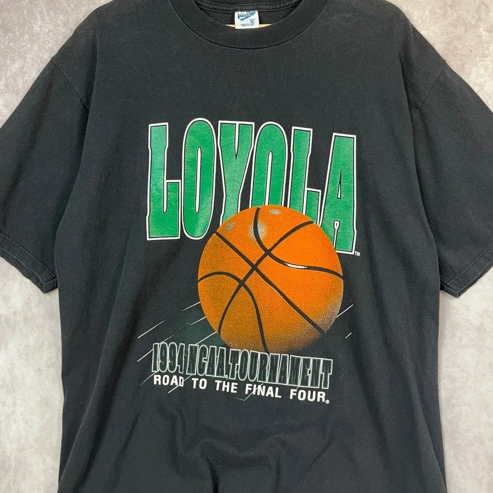 Vintage 90s Loyola Ramblers T Shirt NCAA Basketball Final Four XL Foto 3 de 4