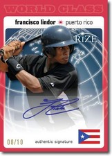 FRANCISCO LINDOR 2012 Rize Rookie Autograph RED Auto WORLD CLASS RC #/10