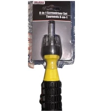 NEW 8 in 1 Screwdriver Set Yellow Repair Tool Multi Bit Driver