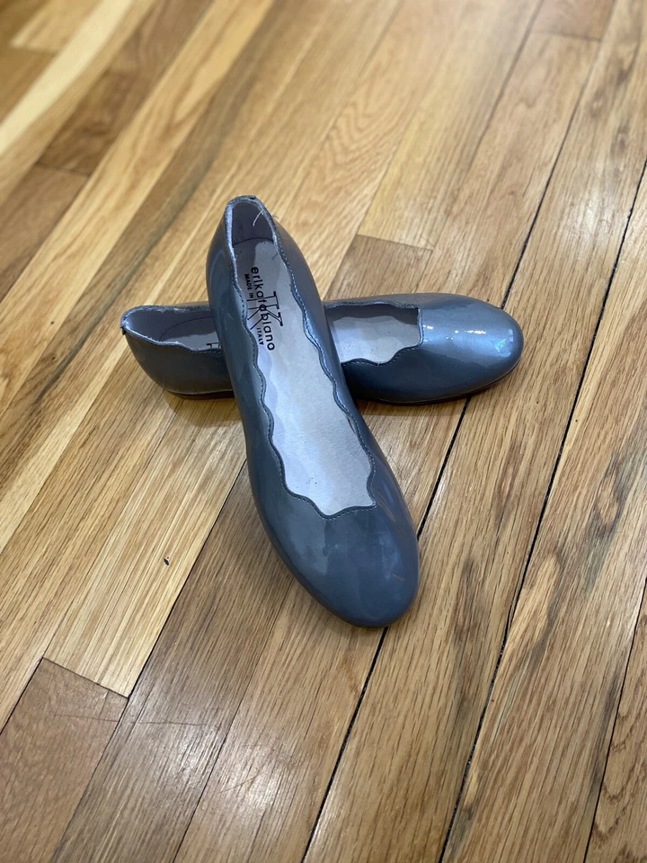 Zapatos erika fabiano talla 35 charol gris borde festoneado Hecho en Italia Foto 3 de 4