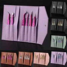 6PCS False Eyelash Tweezers Set for Fake Fan Lashes Extensions Planting Tool Kit