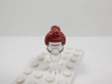 LEGO Dark Red Hair Ponytail Twisted Curled Bangs Minifig A11