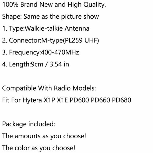8PCS UHF 400-470MHz Car Radio Antenna Per Hytera X1P X1E PD600 660 PD680 Y1 Y H7 - Zdjęcie 10 z 10