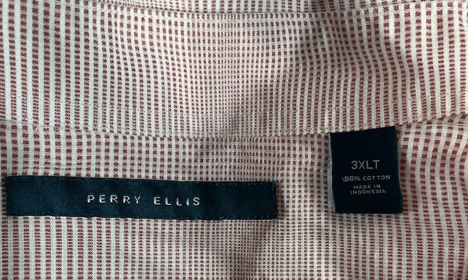 Perry Ellis Dress Shirt Mens Size 2XLT Geometric Pattern Short Sleeve EUC - Image 3 of 4