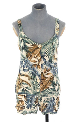 Playsuit Strampler Tropical Print Palmblatt Primark Sommer Urlaub Trendy Gr. UK 6