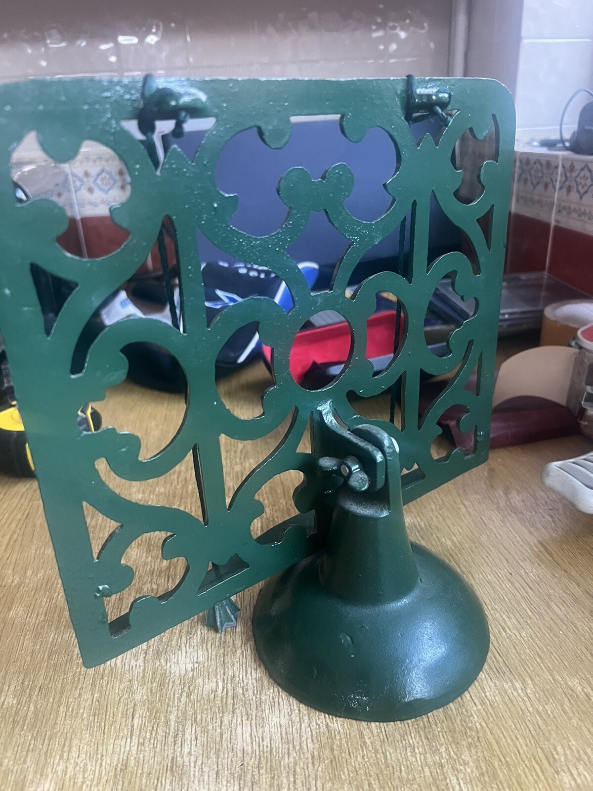 Kitchen Cast Iron Green Recipe Adjustable Cookery Book Holder Stand eBay
