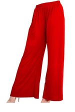 LADIES WOMENS PLAIN PALAZZO TROUSERS BAGGY WIDE LEG FLARED PANTS PLUS SIZE 8-26