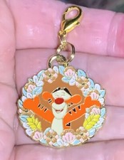 Gold Tigger From Winnie The Pooh Charm Zipper Pull  Keychain Add On Clip 
