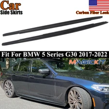 CARBON FIBRE LOOK M SPORT SIDE SKIRT EXTENSION BLADE FOR BMW 5 SERIES G30 G31 M5