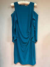 Lauren Ralph Lauren Womens Cold Shoulder Sexy Cocktail Sheath Dress Size 6 Teal