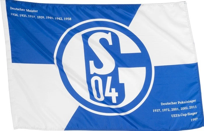 Stockflagge Stockfahne FC Schalke 04 Erfolge - 60 x 90 cm
