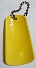 Vintage TUPPERWARE 1225-7  Plastic Yellow Shoehorn Ball Chain Keychain