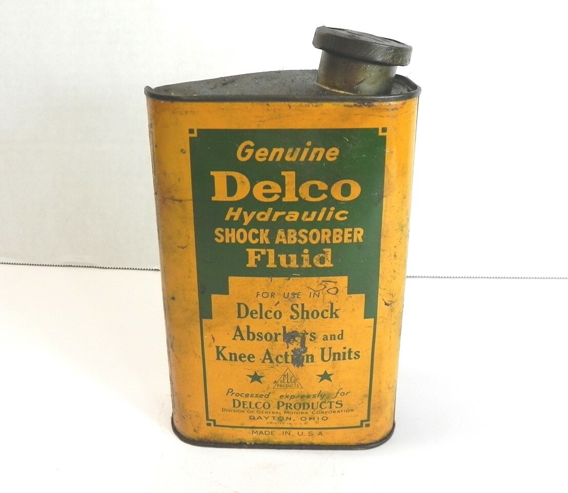 VINTAGE 1939 GENUINE DELCO HYDRAULIC SHOCK ABSORBER FLUID 1 QUART SIZE