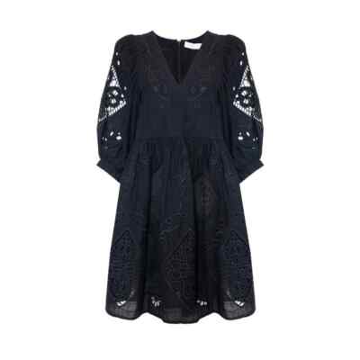 hunter bell maya dress black embroidered XS | eBay