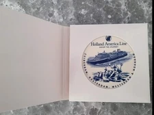 Holland America Line Mariners Society Blue Delft Tile Coaster NEW w/ COA