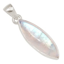 Natural Rainbow Moonstone - India 925 Sterling Silver Pendant Jewelry ALLP-29128