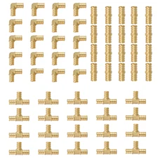 EFIELD 60 PCS 1/2" PEX Crimp Brass  Fittings Elbow, Coupling, Tee(20 PCS/Each)