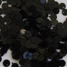 Sequins Black 6mm Paillettes / Flat Top Hole 750 pieces Loose