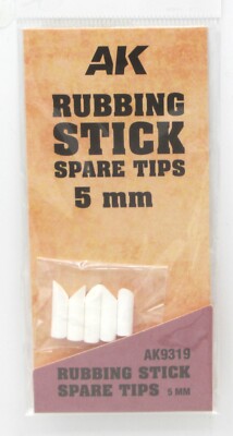 AK Interactive AK9319 Rubbing Stick Spare Tips 5mm (Refill Pack) Hobby Tool
