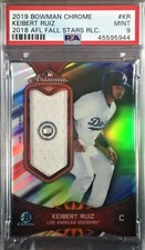 2019 Bowman Chrome '18 AFL Fall Stars Relics Keibert Ruiz RC PSA 9 (34/99) POP 1
