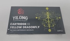 Yilong Yellow Dragonfly Tattoo Needles Cartridges Sealed 10 PCS 15RM Sterile EO