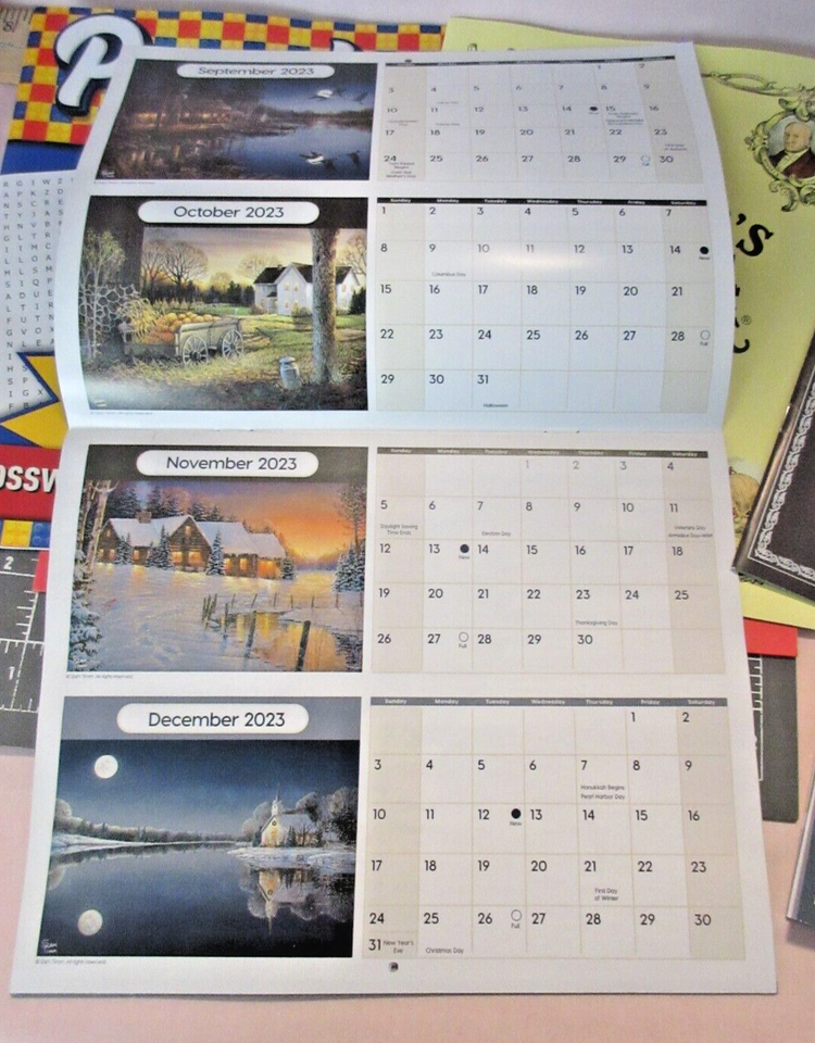BIG LOT 5 2024 BOYS TOWN WALLPkt. CALENDARS(Solitude)+ALMANAC+PUZZLES