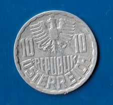 Moneta AUSTRIA 10 groszy 1967 Al Bardzo ładna