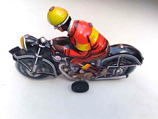Vintage Tin Toy Friction Motorcycle Joseph Wagner West German Dunlop Cord 350x19