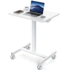 Standing Desk Mobile Laptop Table with Wheels Adjustable Height Teacher Podium