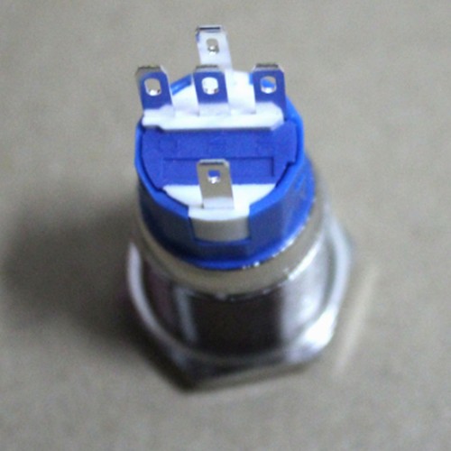 NEW 19mm 12v Blue LED Power symbol&angle eye Metal ON/off Push button Switch - Imagen 4 de 4