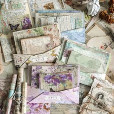 100Pcs Vintage Scrapbook Paper Junk Journal Card Album Collage Art Assorted Size