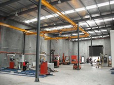 Overhead crane, work station